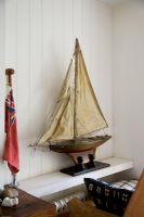 Group of nautical themed objects in corner