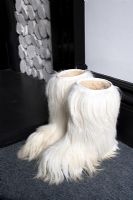 White furry boots