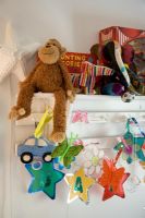 Toys in modern childrens room 