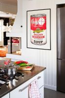 Andy Warhol picture in modern kitchen 