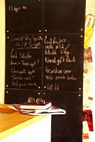 Blackboard wall in modern kitchen 