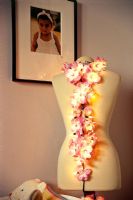 Floral fairy lights on dressmakers dummy