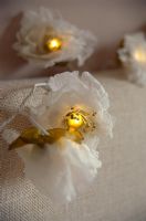 Detail of floral fairy lights