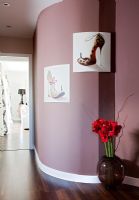 Modern hallway with pictures of shoes