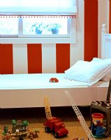 Red and white child room