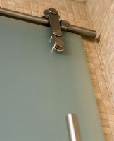 Modern shower cubicle door detail 