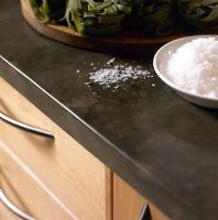 Salt on modern kitchen worktop 