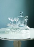 Glassware on round white table