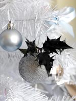 Modern Christmas tree decorations detail