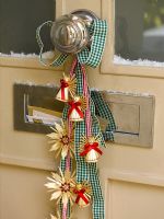 Classic door with Christmas decorations 