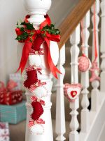 Staircase with Christmas decorations 
