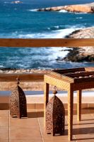 Backgammon on terrace with sea views