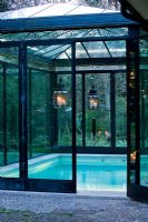 Swimming pool in classic conservatory 