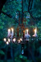 Exterior chandelier with candles 