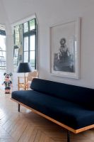 Black sofa in modern living room