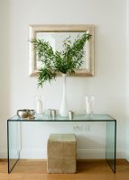 Console table with vases