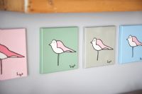 Detail of seagull canvases