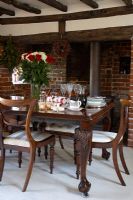 Country dining table at Christmas  