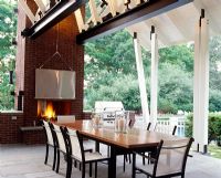 Dining room on covered exterior terrace 