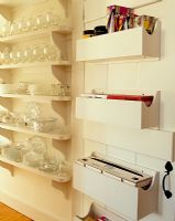 Storage shelves on pantry door 