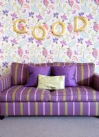 Colourfully patterned living room 