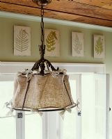 Detail of linen lampshade 
