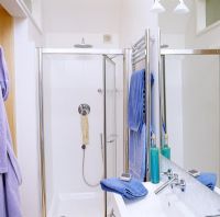 Shower detail in modern bathroom