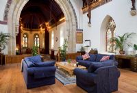 Open plan living room of converted church
