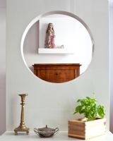 Items on shelf of feature wall 