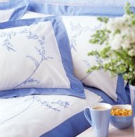 Detail of pillows and bedding 