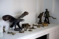 Detail of metal sculptures and miniatures 