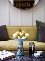 Decorative fruit bowl on coffee table