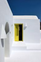 Exterior of classic whitewashed villa 
