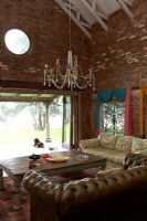 Country living room with folding patio doors 