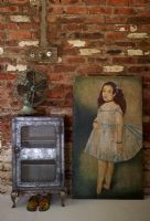 Vintage distressed furniture and painting 