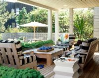 Garden furniture on modern veranda 