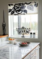 Marble worktop in modern kitchen 