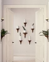 Wall sconces in hallway