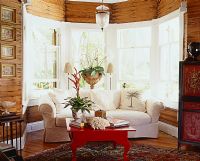 Classic wood paneled living room