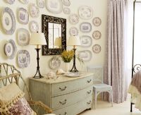 Classic bedroom with display of plates 
