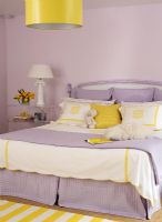 Lilac and yellow modern bedroom 