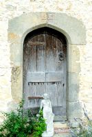 Exterior of classic wooden door 