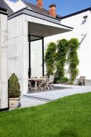 Garden furniture on contemporary terrace 