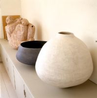 Display of ceramic pots and sculpture 