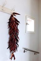 Hanging dried chillis