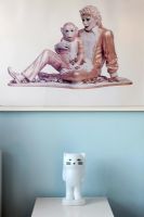 Cat sculpture and painting 