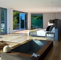 Contemporary glazed bedroom 