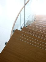 Detail of modern wooden staircase 
