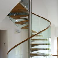 Detail of contemporary spiral staircase 