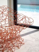 Detail of wire designer chair